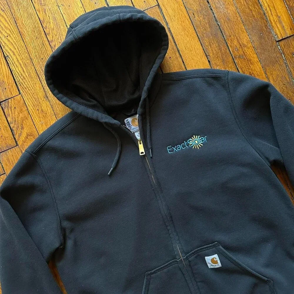 Vintage Y2K Carhartt Rain Defender Lined‎ Hooded Sweatshirt Jacket Men M Black